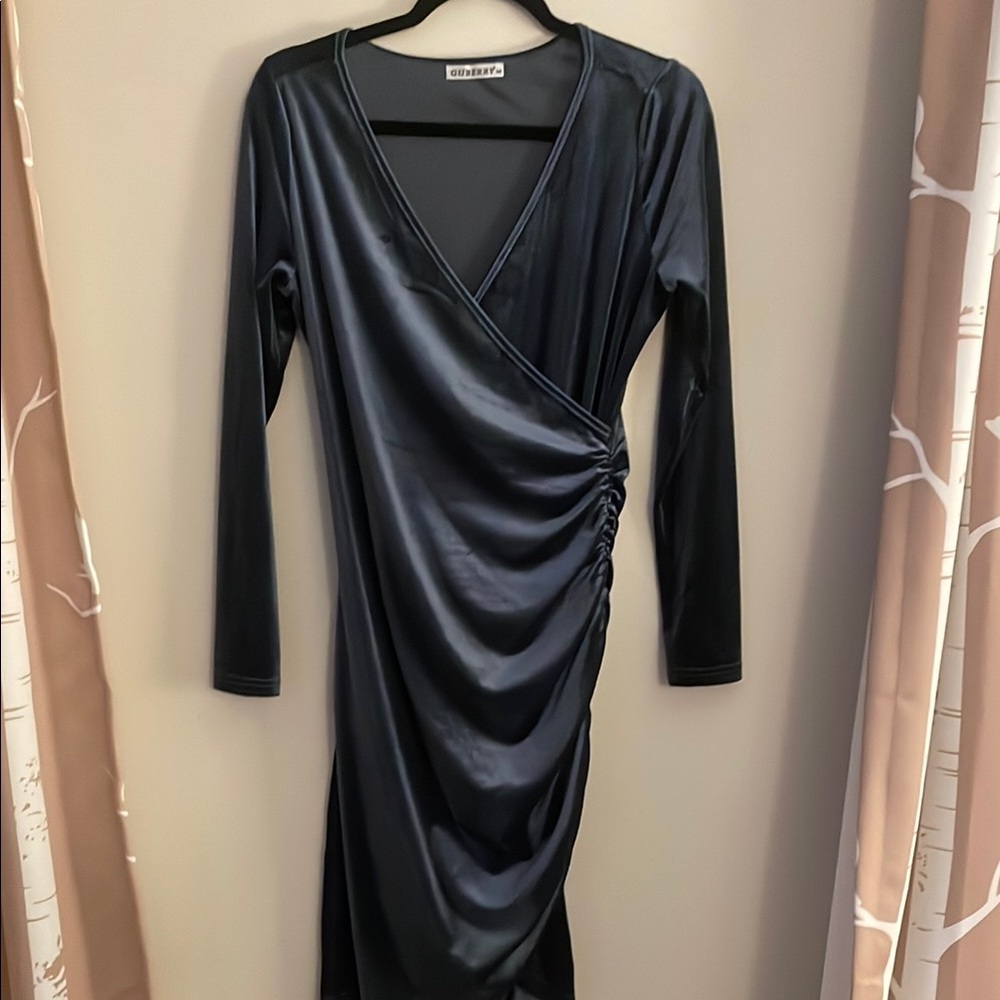 Velvet Faux Wrap Dress